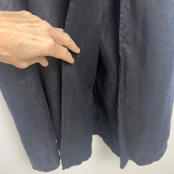 Reformation Small Black Gitane 100% Linen Long Puff Sleeve Smocked Midi Dress - Picture 8 of 14